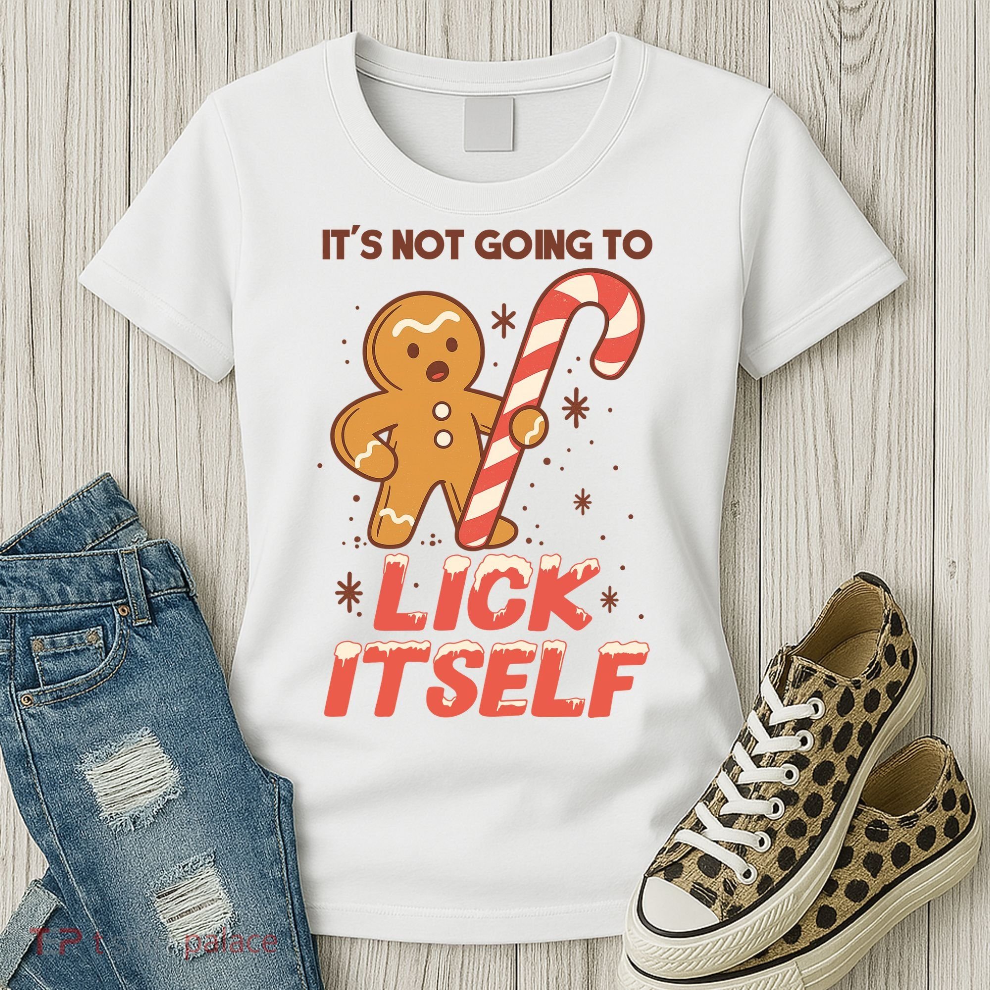 Gingerbread Candy Inappropriate Funny Christmas Graphic Women's T-Shirt