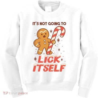 Gingerbread Candy Inappropriate Funny Christmas Graphic Kids Sweatshirt