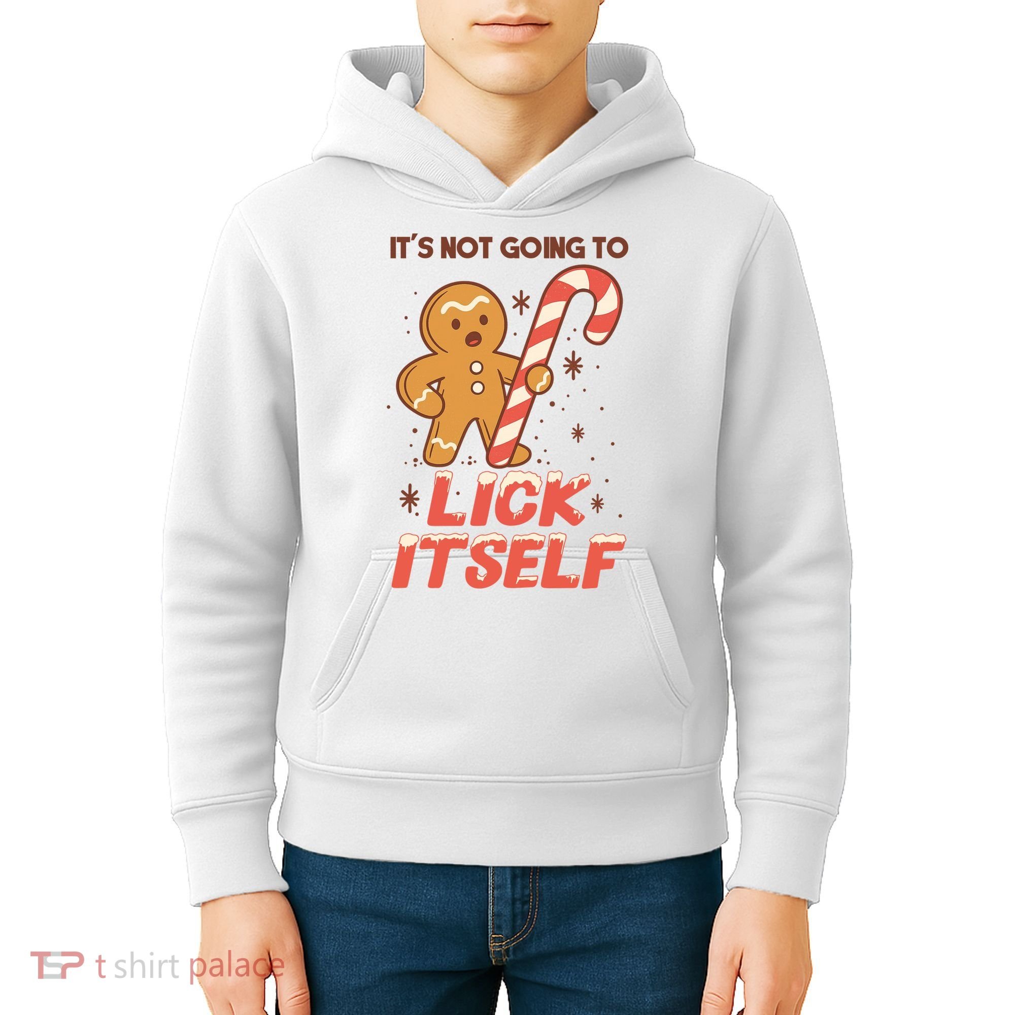 Gingerbread Candy Inappropriate Funny Christmas Graphic Kids Hoodie