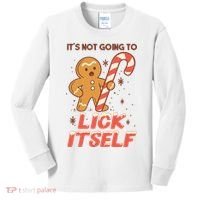 Gingerbread Candy Inappropriate Funny Christmas Graphic Kids Long Sleeve Shirt thumb 0