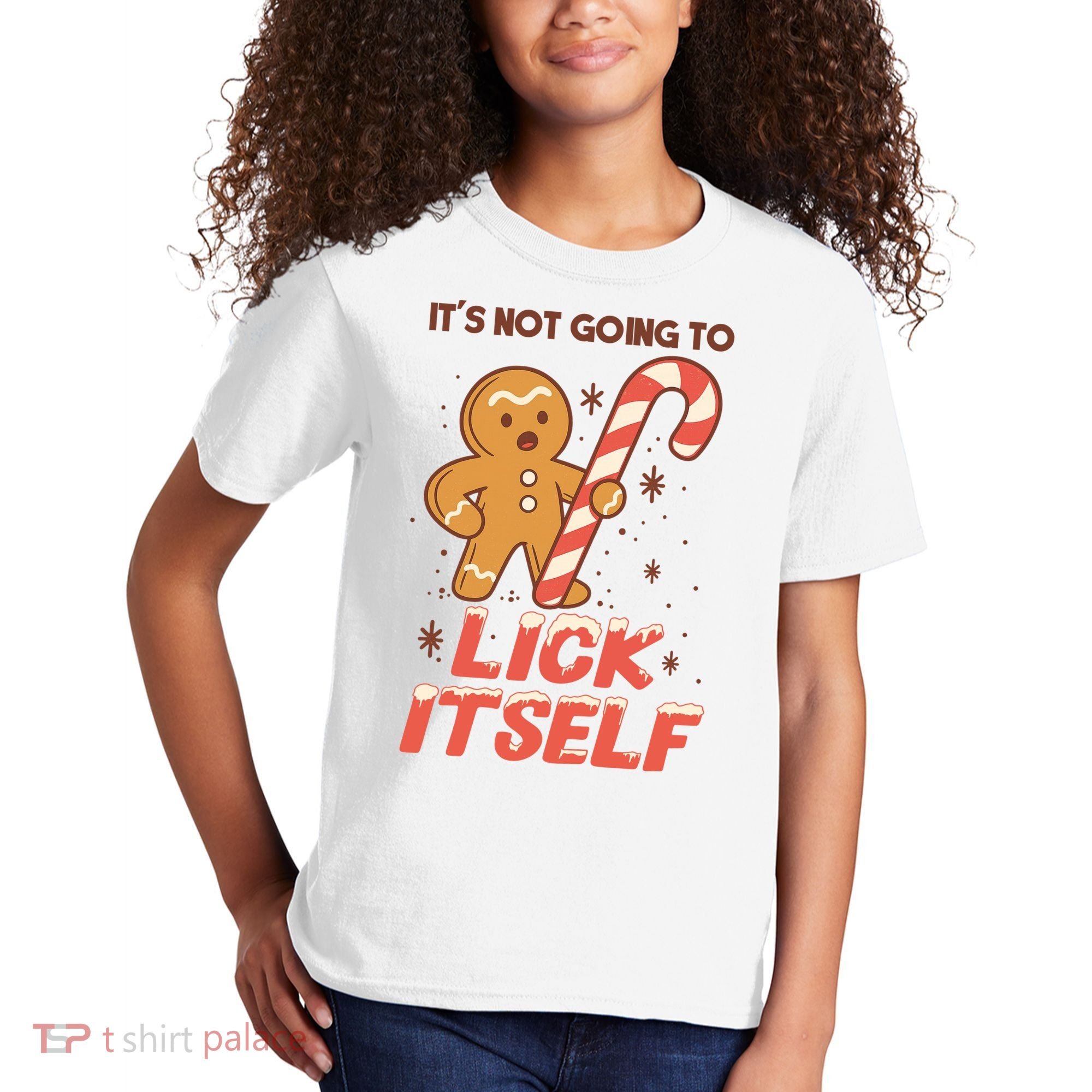 Gingerbread Candy Inappropriate Funny Christmas Graphic Kids T-Shirt