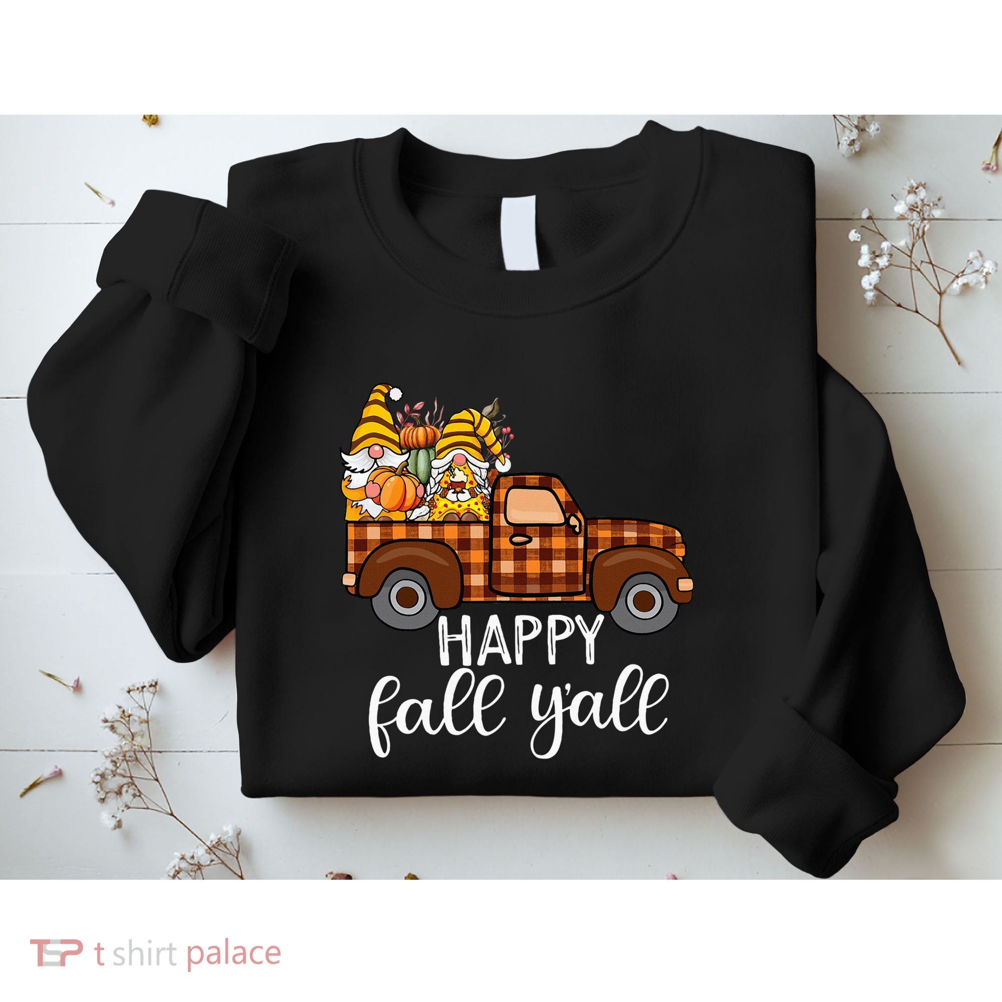Gnomes Couple In Truck Pumpkin Spice Fall Yall Autumn Gnome Sweatshirt