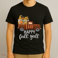 Gnomes Couple In Truck Pumpkin Spice Fall Yall Autumn Gnome T-Shirt thumb 3