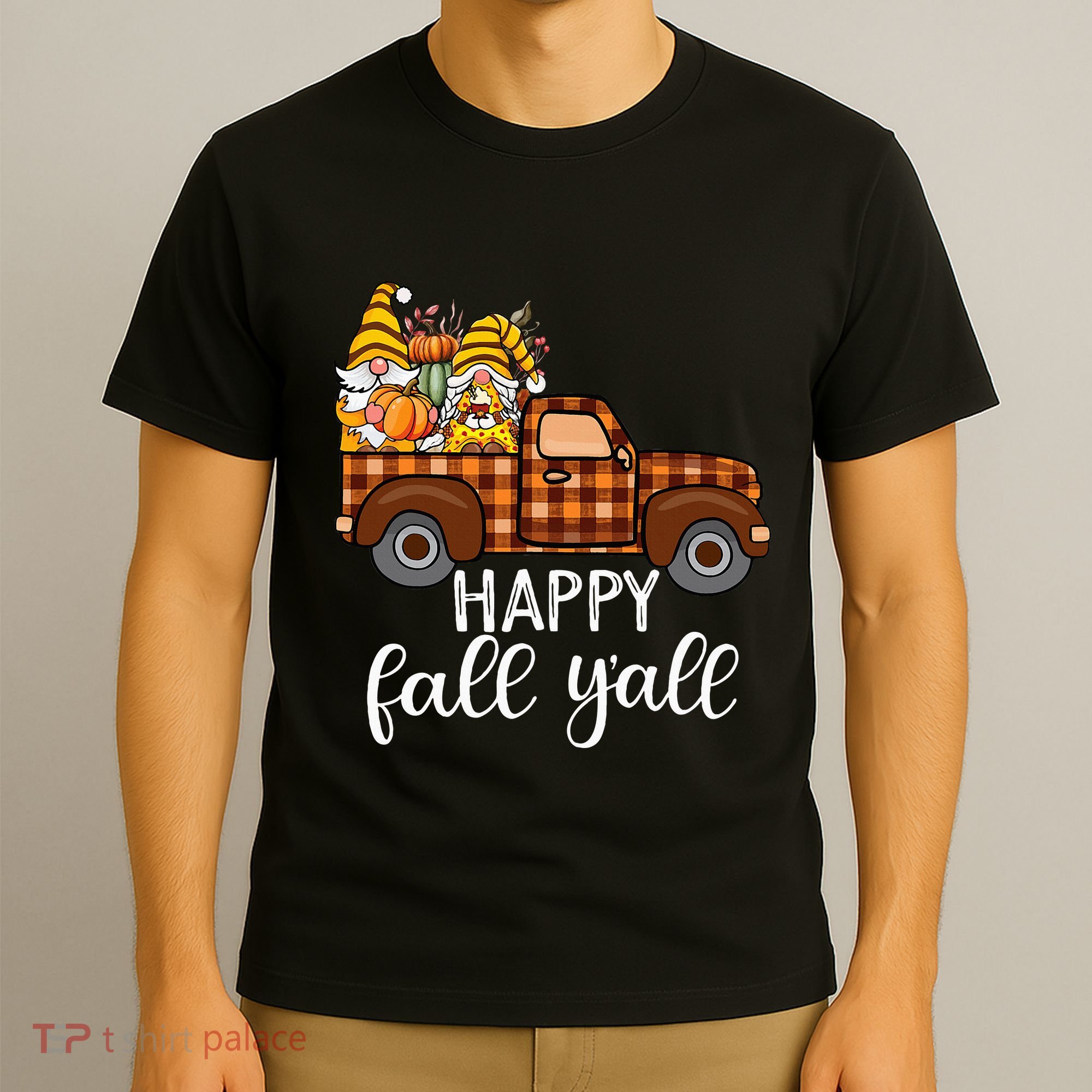 Gnomes Couple In Truck Pumpkin Spice Fall Yall Autumn Gnome T-Shirt