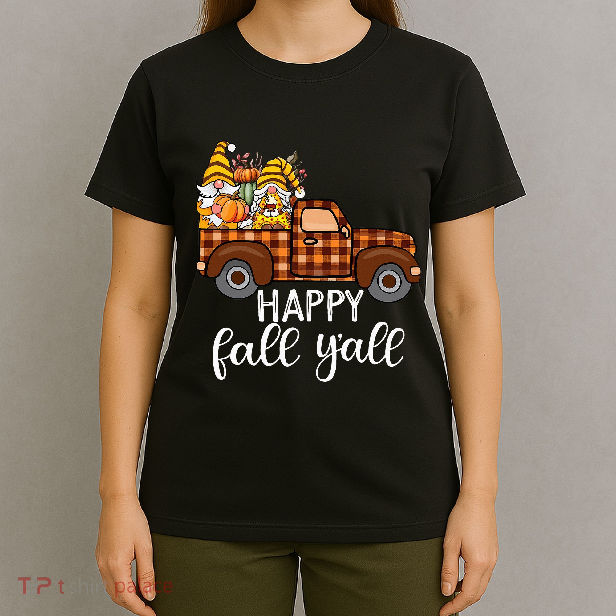 Gnomes Couple In Truck Pumpkin Spice Fall Yall Autumn Gnome T-Shirt
