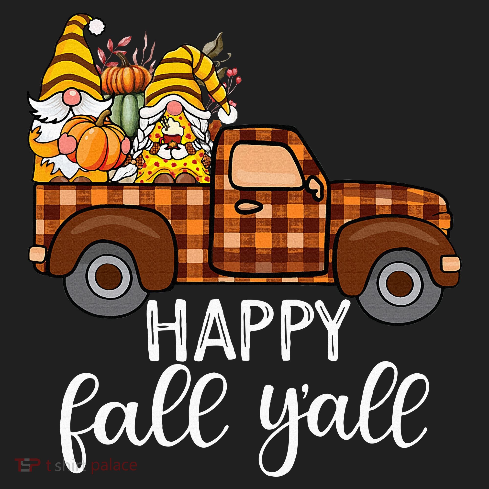 Gnomes Couple In Truck Pumpkin Spice Fall Yall Autumn Gnome Beanie