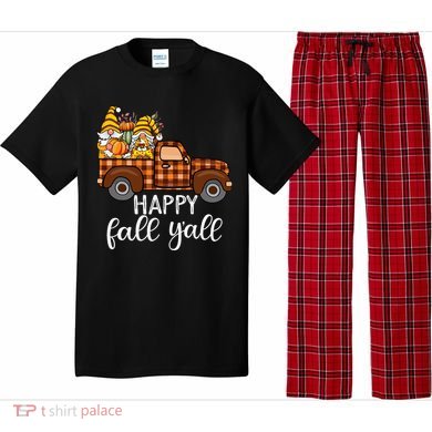 Gnomes Couple In Truck Pumpkin Spice Fall Yall Autumn Gnome Pajama Set