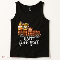 Gnomes Couple In Truck Pumpkin Spice Fall Yall Autumn Gnome Tank Top thumb 2