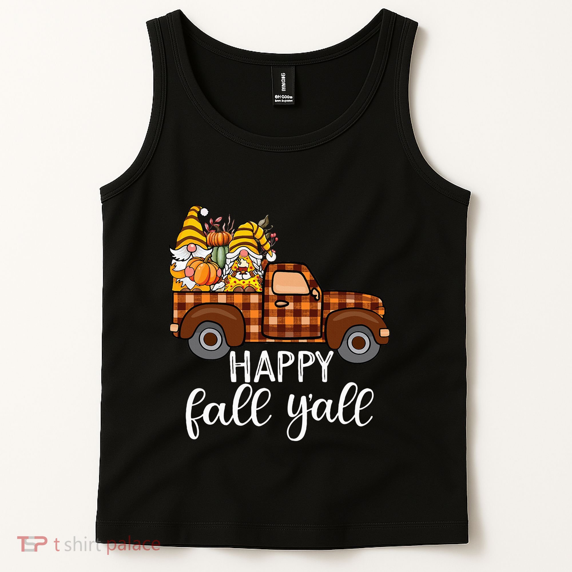 Gnomes Couple In Truck Pumpkin Spice Fall Yall Autumn Gnome Tank Top