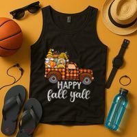 Gnomes Couple In Truck Pumpkin Spice Fall Yall Autumn Gnome Tank Top thumb 4
