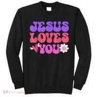 Groovy Christian Jesus Loves You 70's Hippie Sweatshirt thumb 0