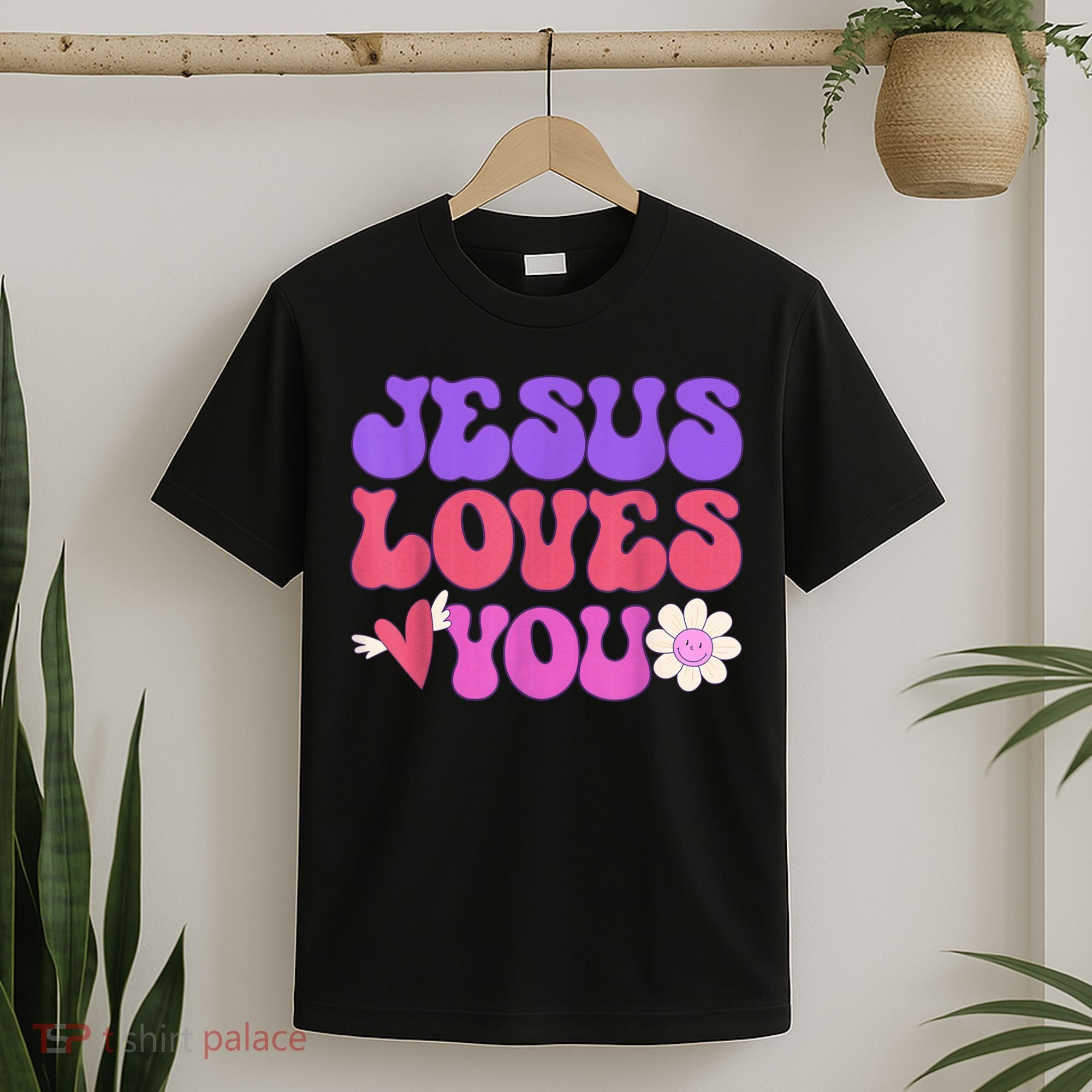 Groovy Christian Jesus Loves You 70's Hippie T-Shirt