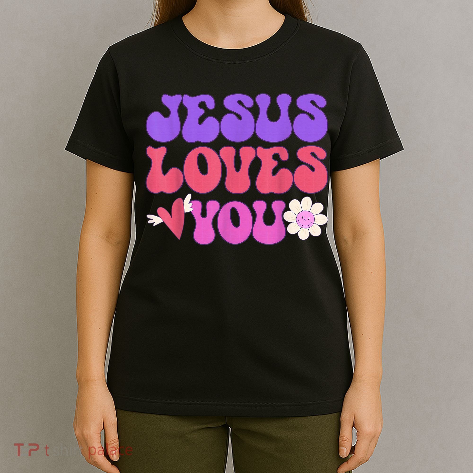 Groovy Christian Jesus Loves You 70's Hippie T-Shirt