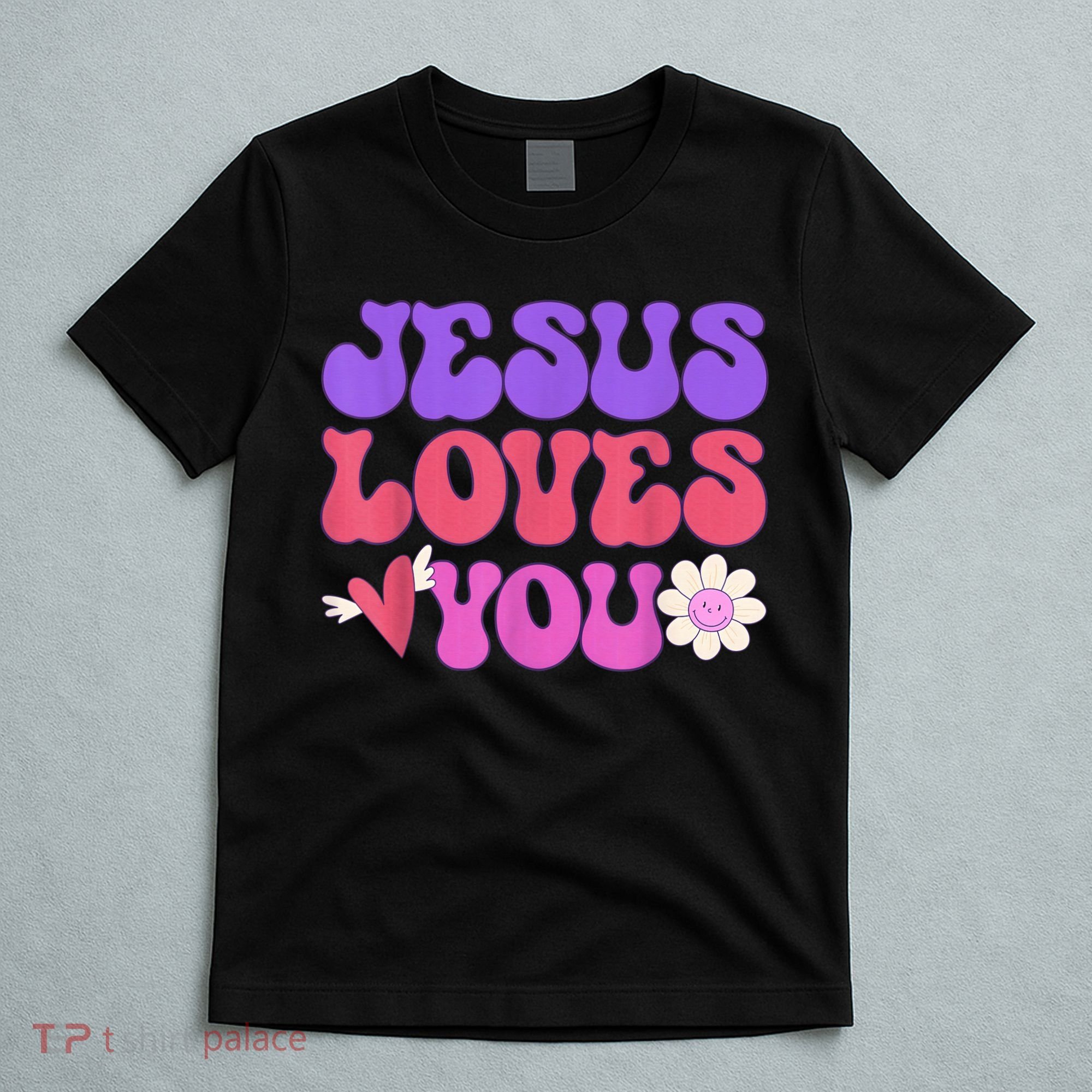 Groovy Christian Jesus Loves You 70's Hippie T-Shirt