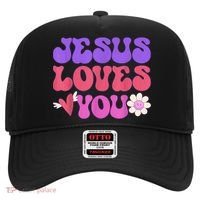 Groovy Christian Jesus Loves You 70's Hippie Hat thumb 0