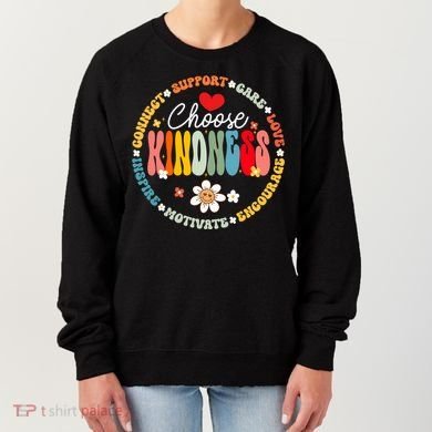 Groovy Choose Kindness Daisy Be Kind Inspirational Gift Women's Sweatshirt
