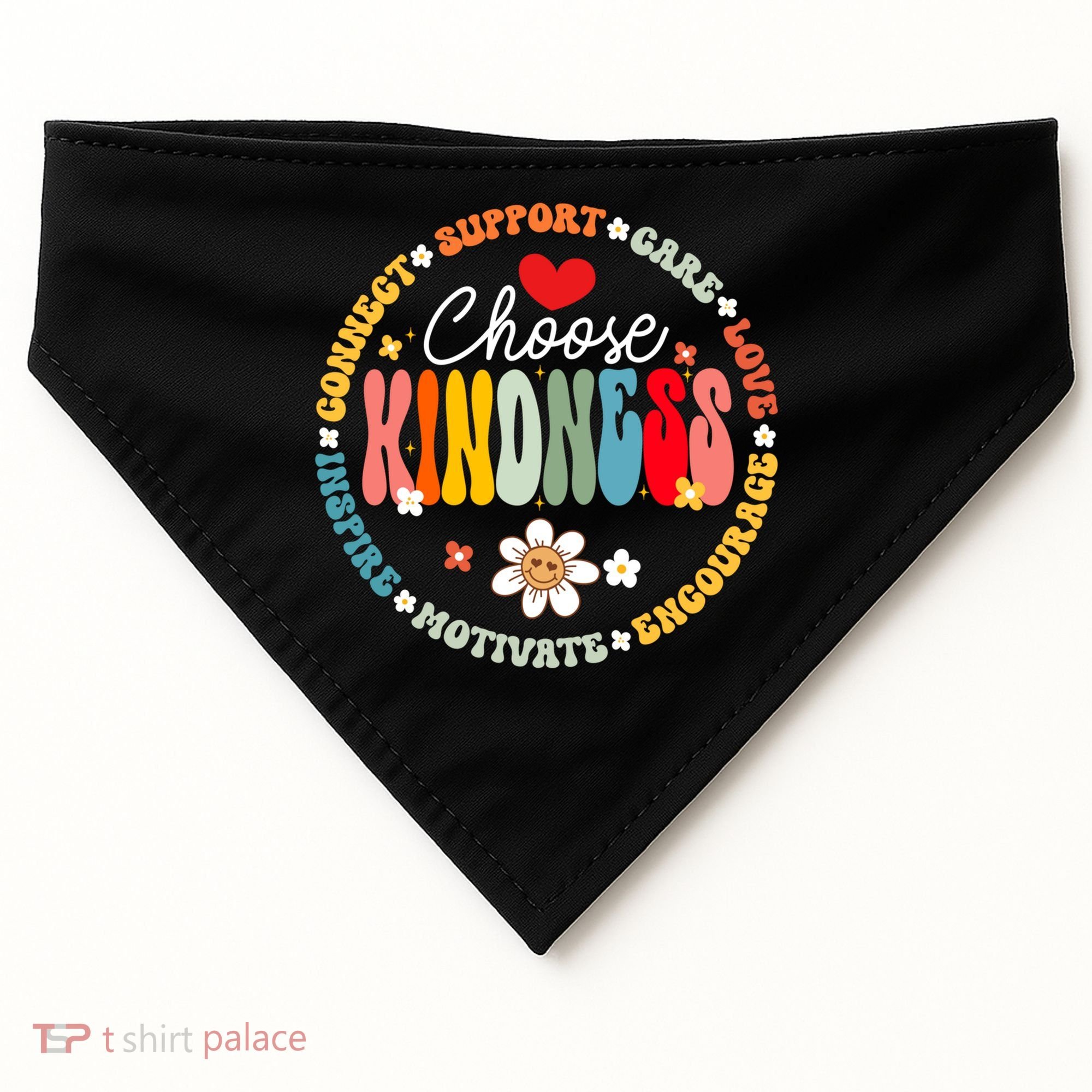 Groovy Choose Kindness Daisy Be Kind Inspirational Gift USA-Made Doggie Bandana
