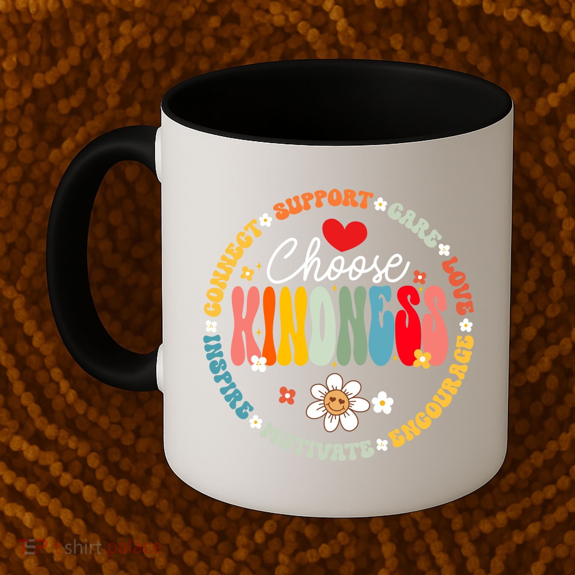 Groovy Choose Kindness Daisy Be Kind Inspirational Gift Coffee Mug