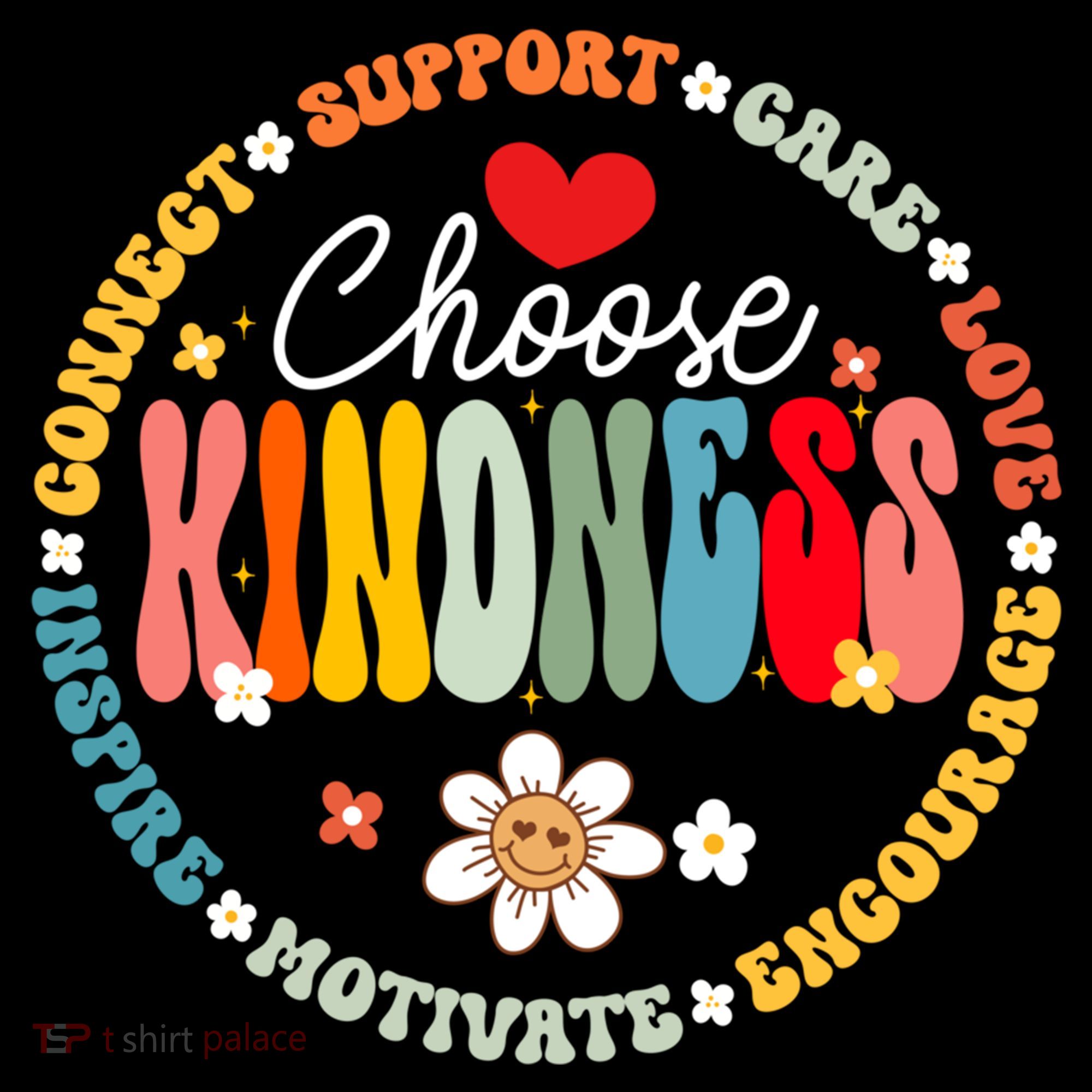 Groovy Choose Kindness Daisy Be Kind Inspirational Gift Women's Hoodie