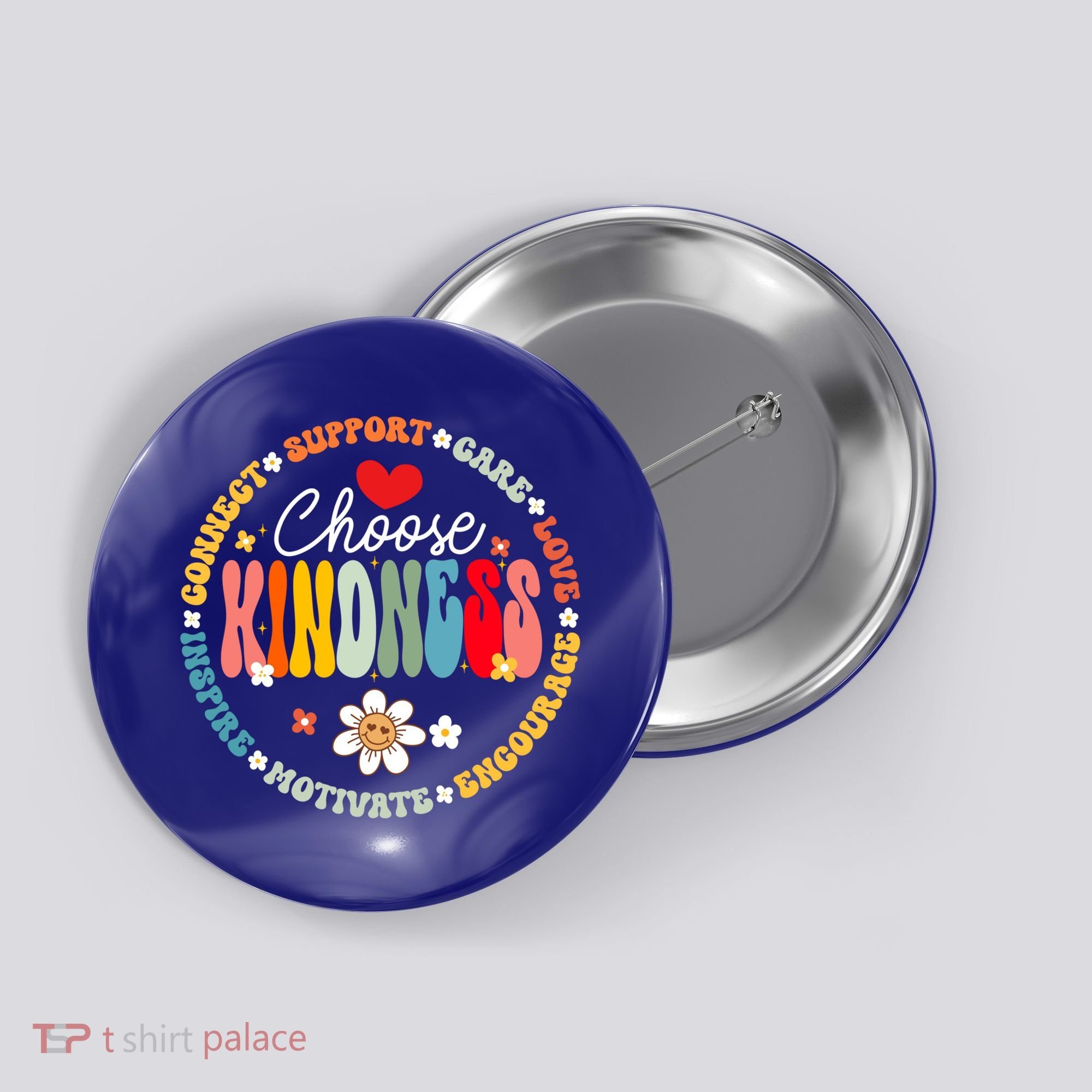 Groovy Choose Kindness Daisy Be Kind Inspirational Gift Button