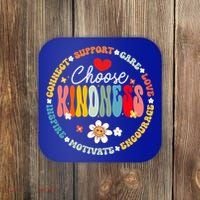 Groovy Choose Kindness Daisy Be Kind Inspirational Gift Coaster thumb 0