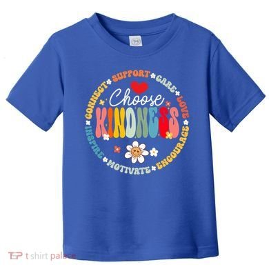 Groovy Choose Kindness Daisy Be Kind Inspirational Gift Toddler T-Shirt