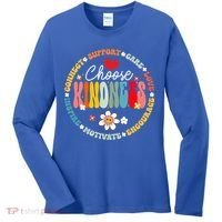 Groovy Choose Kindness Daisy Be Kind Inspirational Gift Women's Long Sleeve Shirt thumb 0
