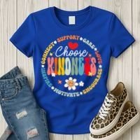Groovy Choose Kindness Daisy Be Kind Inspirational Gift Women's T-Shirt thumb 3