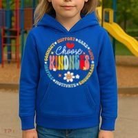 Groovy Choose Kindness Daisy Be Kind Inspirational Gift Kids Hoodie thumb 3