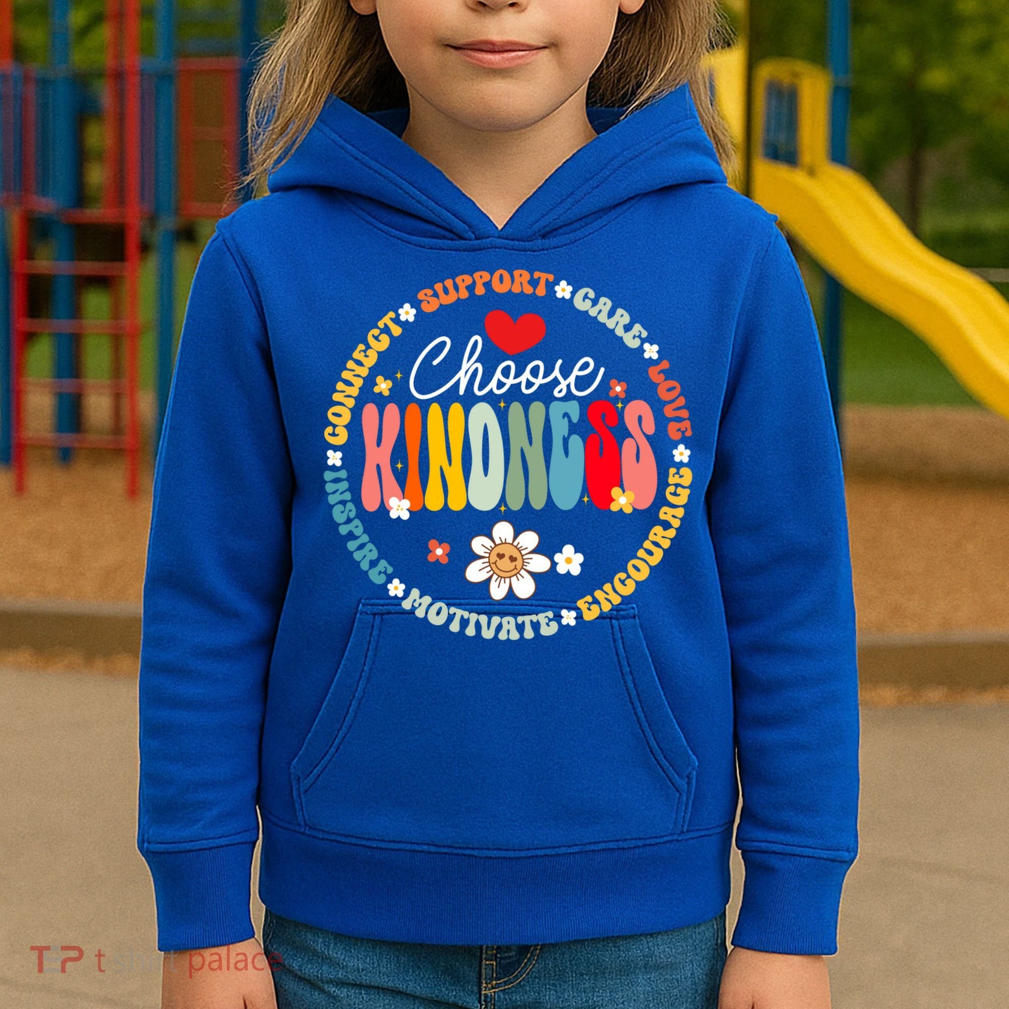Groovy Choose Kindness Daisy Be Kind Inspirational Gift Kids Hoodie