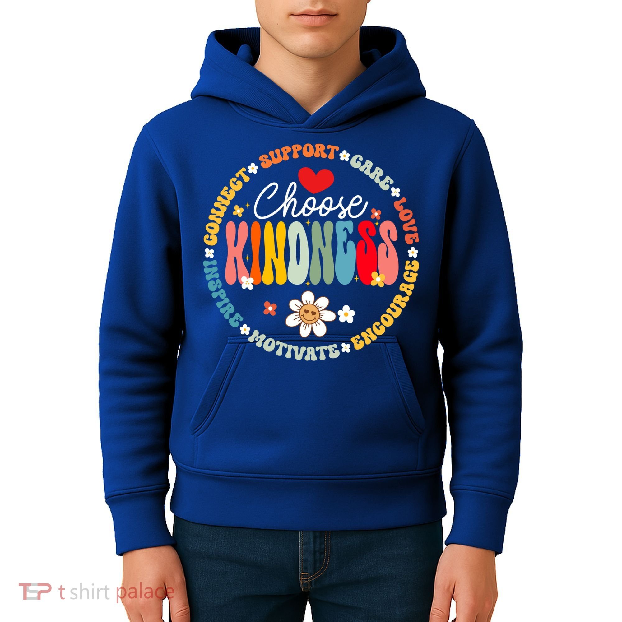 Groovy Choose Kindness Daisy Be Kind Inspirational Gift Kids Hoodie
