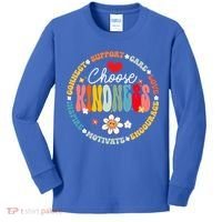 Groovy Choose Kindness Daisy Be Kind Inspirational Gift Kids Long Sleeve Shirt thumb 0