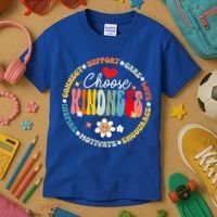Groovy Choose Kindness Daisy Be Kind Inspirational Gift Kids T-Shirt thumb 3
