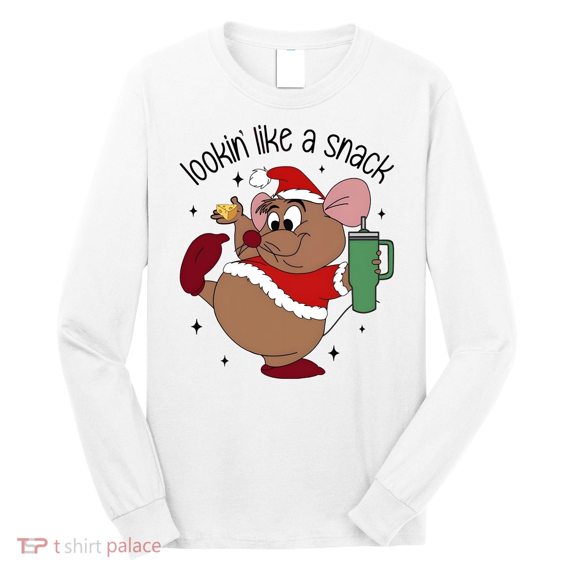 Gus Christmas Looking Like A Snack Cute Mouse Long Sleeve Shirt