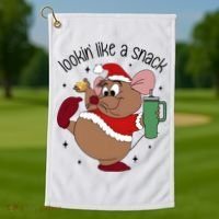 Gus Christmas Looking Like A Snack Cute Mouse Golf Towel thumb 1
