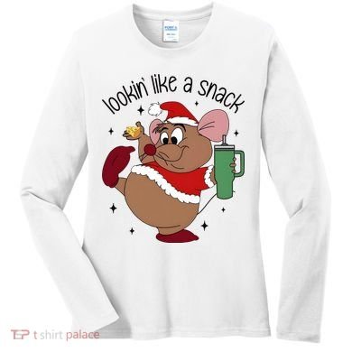 Gus Christmas Looking Like A Snack Cute Mouse Women's Long Sleeve Shirt
