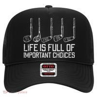 Golf Clubs Life Full Important Choices Funny Golfer Dad Hat thumb 0