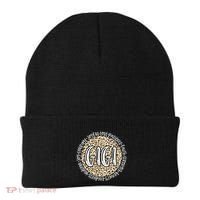 Gigi Cheetah Leopard Print Circle Love Patience Black Gift Beanie thumb 0