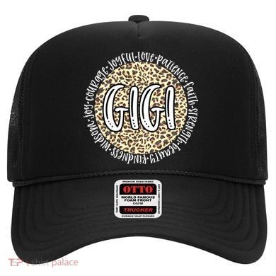 Gigi Cheetah Leopard Print Circle Love Patience Black Gift Hat