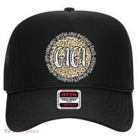 Gigi Cheetah Leopard Print Circle Love Patience Black Gift Hat thumb 0