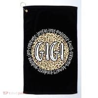 Gigi Cheetah Leopard Print Circle Love Patience Black Gift Golf Towel thumb 0