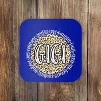 Gigi Cheetah Leopard Print Circle Love Patience Black Gift Coaster thumb 0