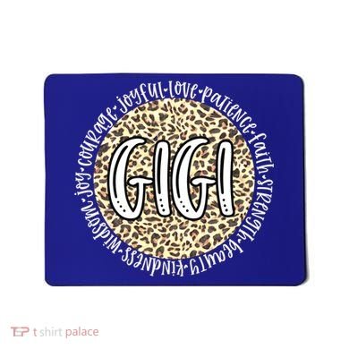 Gigi Cheetah Leopard Print Circle Love Patience Black Gift Mousepad