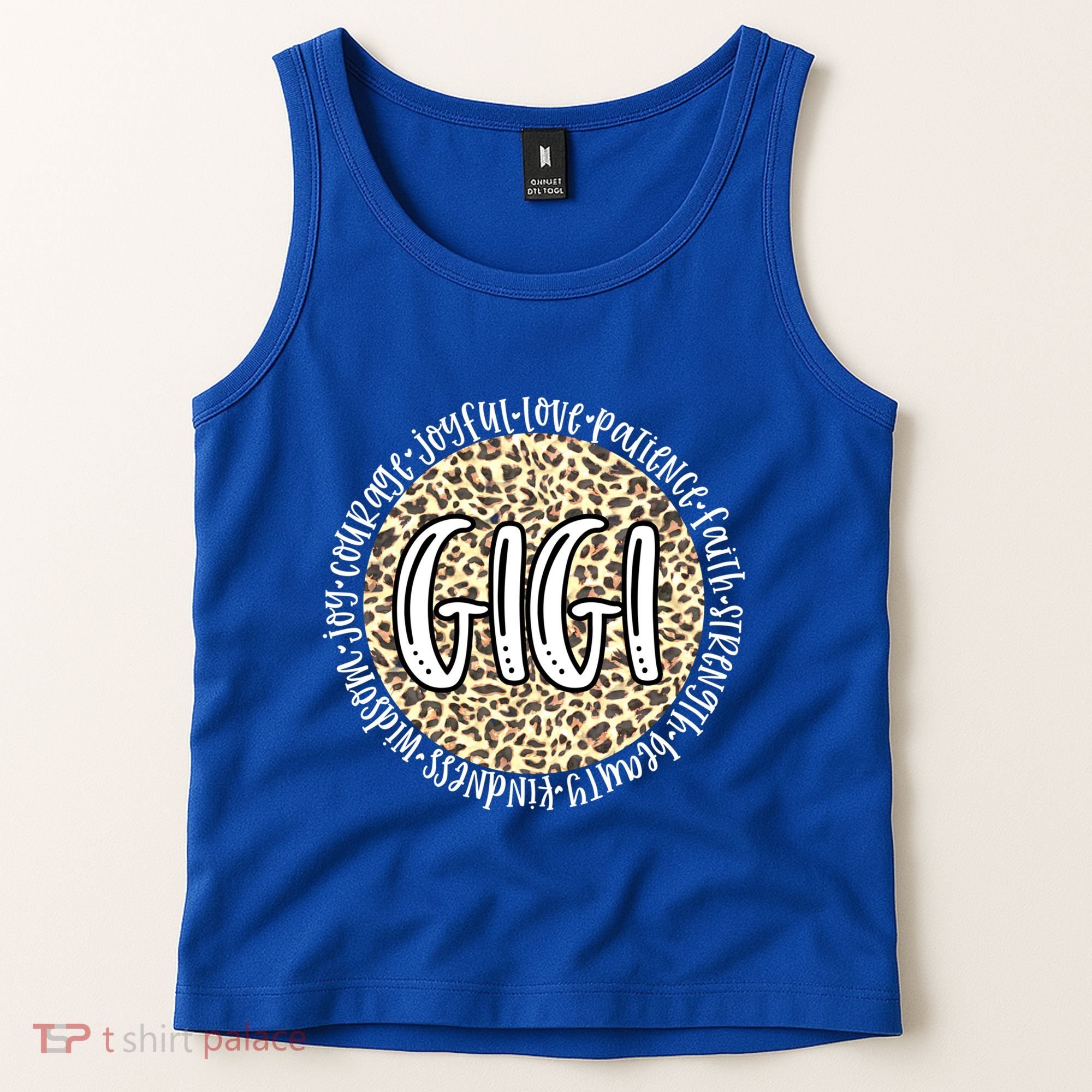 Gigi Cheetah Leopard Print Circle Love Patience Black Gift Tank Top
