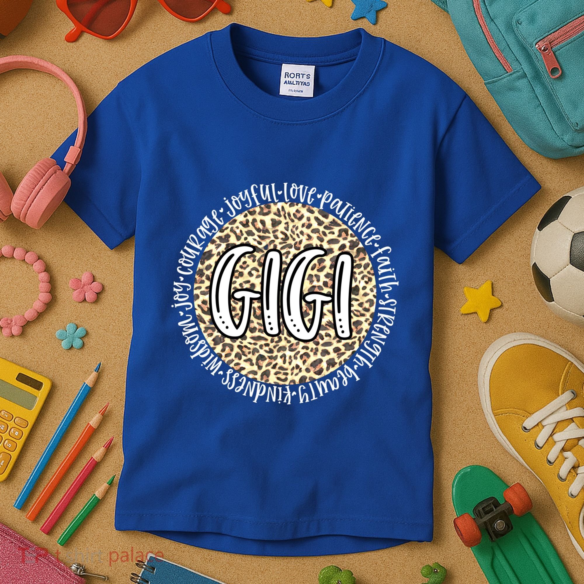 Gigi Cheetah Leopard Print Circle Love Patience Black Gift Kids T-Shirt