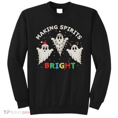 Ghost Christmas Light Scary Funny Boo Making Spirits Bright Sweatshirt