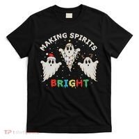 Ghost Christmas Light Scary Funny Boo Making Spirits Bright T-Shirt thumb 0