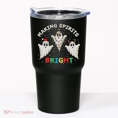 Ghost Christmas Light Scary Funny Boo Making Spirits Bright Tumbler