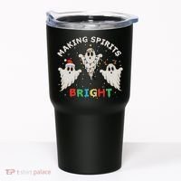 Ghost Christmas Light Scary Funny Boo Making Spirits Bright Tumbler thumb 0