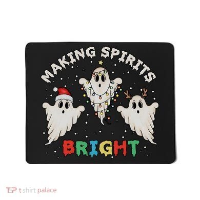 Ghost Christmas Light Scary Funny Boo Making Spirits Bright Mousepad